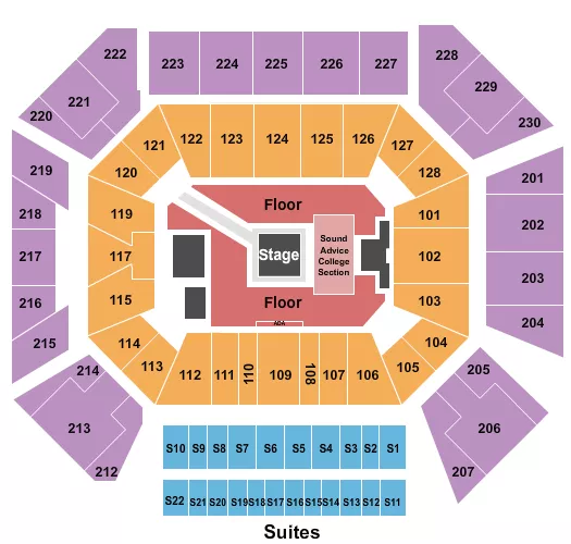 CENTER STAGE GA FLOOR Seating Map Seating Chart