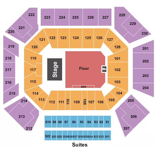 ENDSTAGE GA FLOOR ADA Seating Map Seating Chart
