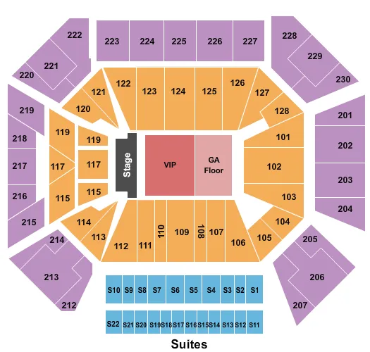 ENDSTAGE GA VIP FLOOR Seating Map Seating Chart