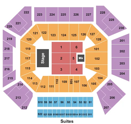 THE MILLENNIUM TOUR 2 Seating Map Seating Chart