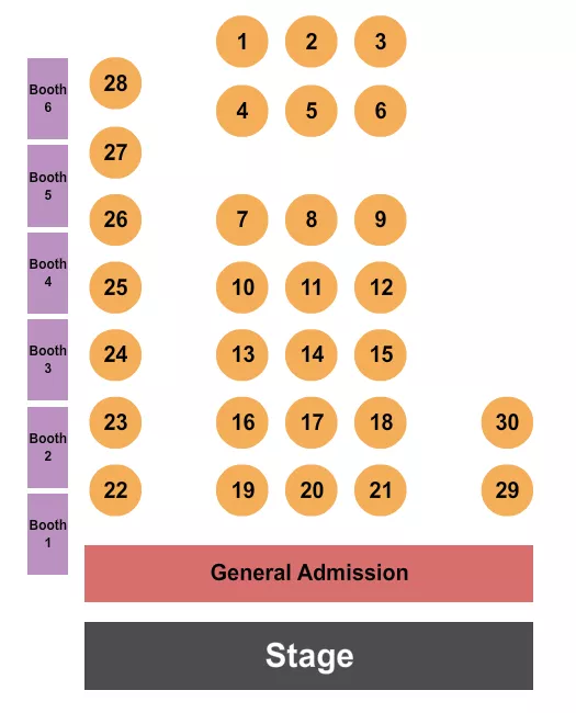 WOOLYS ENDSTAGE GA TABLES Seating Map Seating Chart