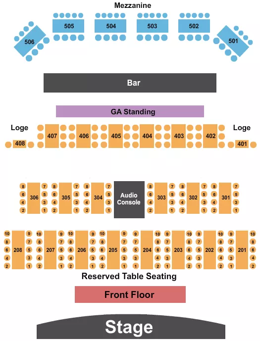 ENDSTAGE 3 Seating Map Seating Chart