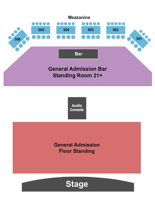 GA FLOOR GA BAR 500S Seating Map Seating Chart
