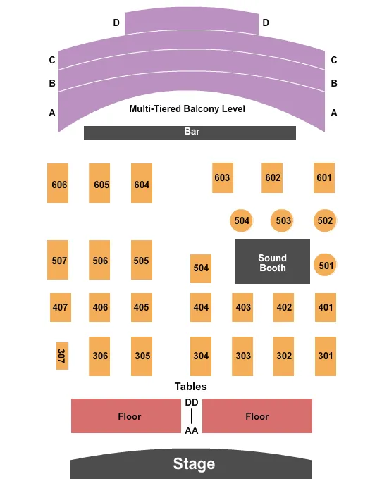 THE QUEEN WILMINGTON END STAGE Seating Map Seating Chart