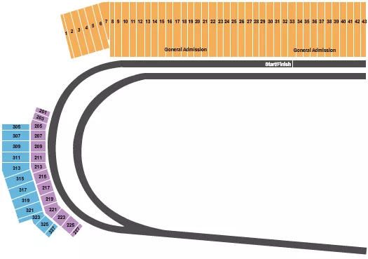 RACING 3 Seating Map Seating Chart
