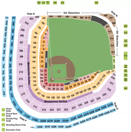 BASEBALL REGULAR SEASON Seating Map Seating Chart