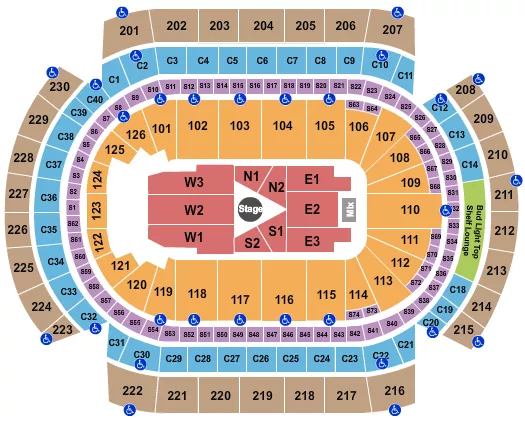 CENTER STAGE 2 Seating Map Seating Chart