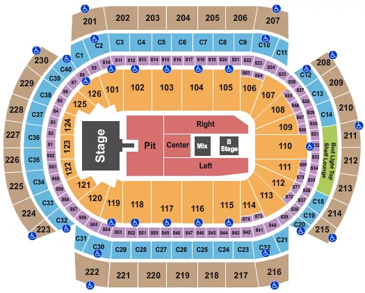 ENDSTAGE PIT 3 Seating Map Seating Chart