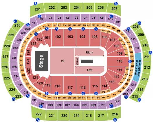 ENDSTAGE PIT 4 Seating Map Seating Chart