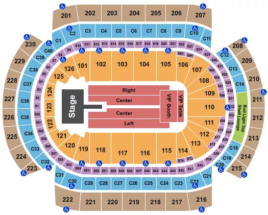 MARY J BLIGE Seating Map Seating Chart