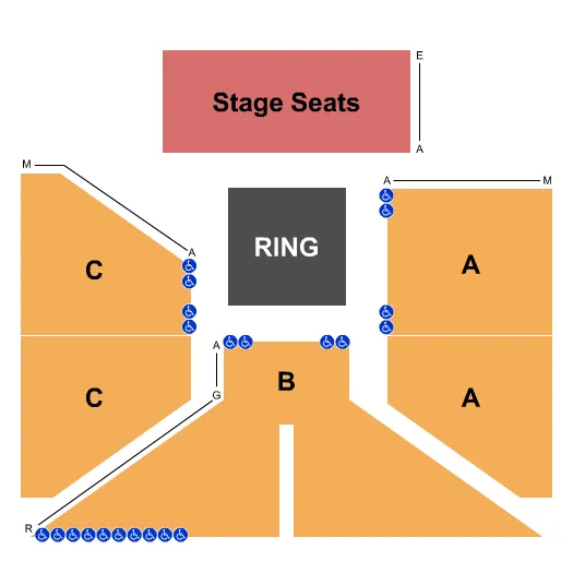 XCITE FIGHT NIGHT Seating Map Seating Chart