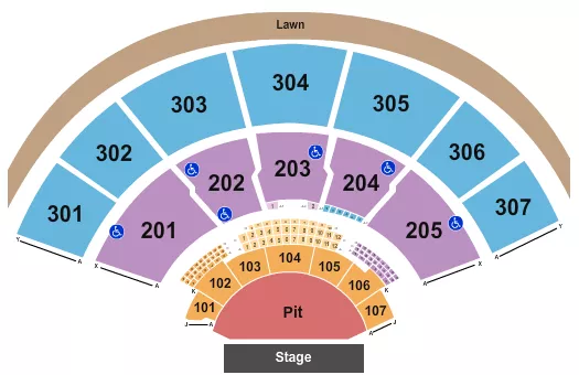 XFINITY CENTER MA ENDSTAGE LARGE GA PIT Seating Map Seating Chart