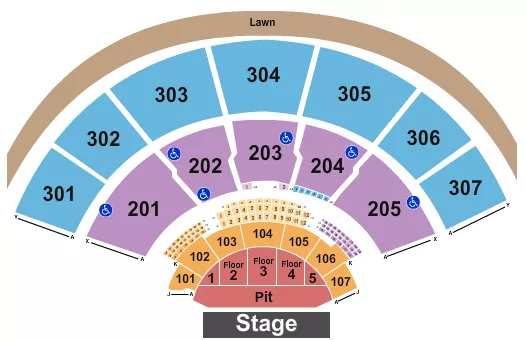 XFINITY CENTER MA ENDSTAGE FLOOR 1 5 WITH PIT Seating Map Seating Chart