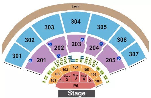 XFINITY CENTER MA ENDSTAGE FLOOR 1 5 WITH PIT Seating Map Seating Chart