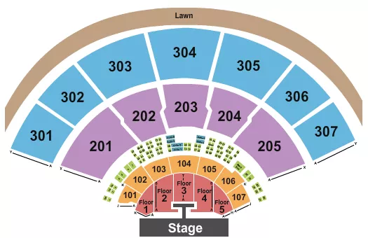 XFINITY CENTER MA ENDSTAGE WITH CATWALK Seating Map Seating Chart
