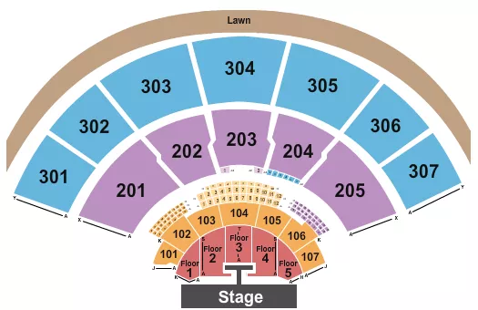 XFINITY CENTER MA ENDSTAGE WITH CATWALK Seating Map Seating Chart