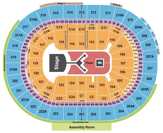 SHINEDOWN Seating Map Seating Chart