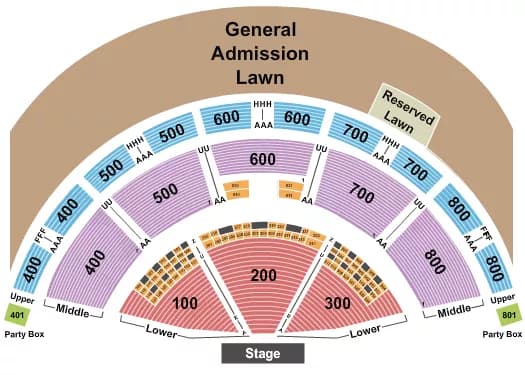 ENDSTAGE ROWS Seating Map Seating Chart