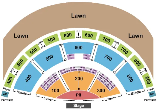 ENDSTAGE PIT Seating Map Seating Chart