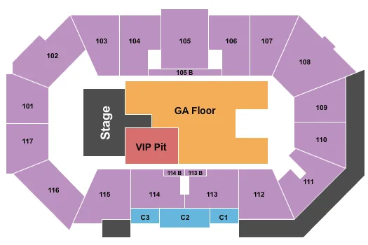 CODY JOHNSON Seating Map Seating Chart