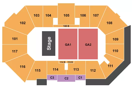 ENDSTAGE GA 1 2 Seating Map Seating Chart