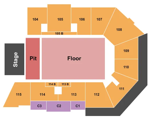 ENDSTAGE PIT Seating Map Seating Chart