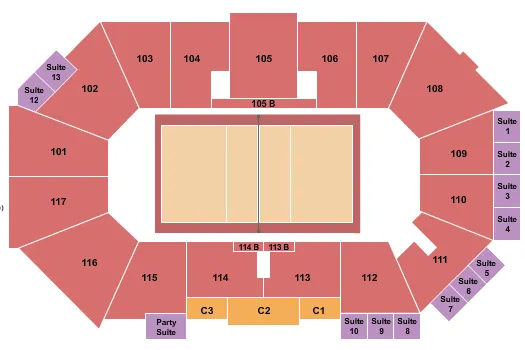 VOLLEYBALL Seating Map Seating Chart