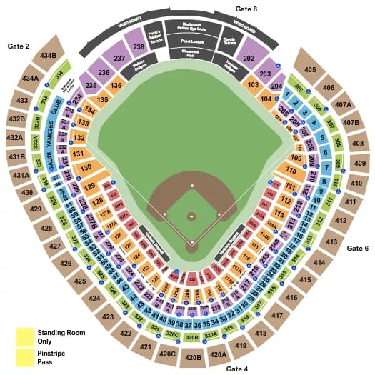 BASEBALL Seating Map Seating Chart