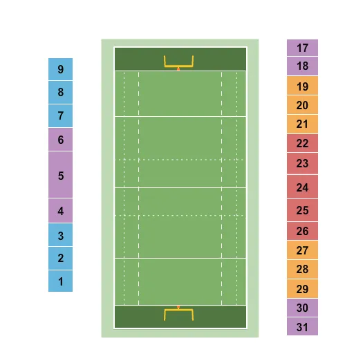 RUGBY Seating Map Seating Chart