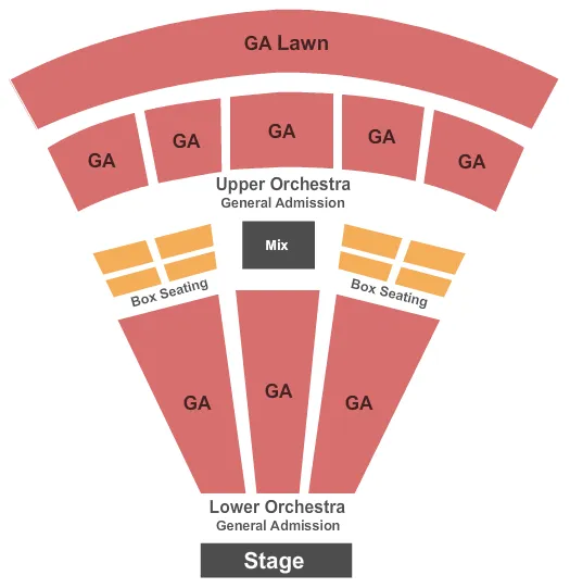 GENERAL ADMISSION Seating Map Seating Chart